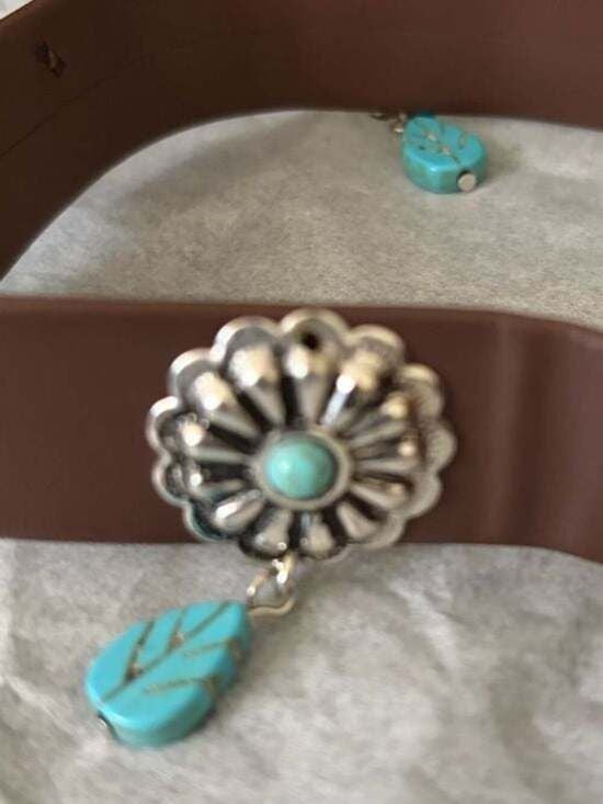 Turquoise Tassel Southwestern Choker Necklace -