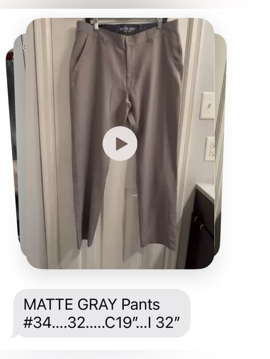 Matte Grey Men’s Chinos in Light Gray – Straight Leg with Pockets 34x32