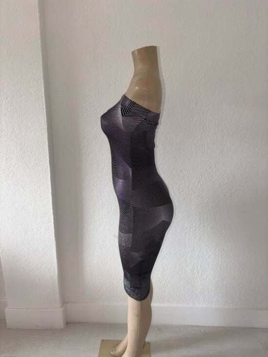 Black Bead Strapless Holographic-Effect Bodycon Dress - Black with Iridescent Me
