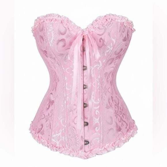 Stunning Pink Ruffle Corset - Waist Training & Shapewear Sz Small Adjustable