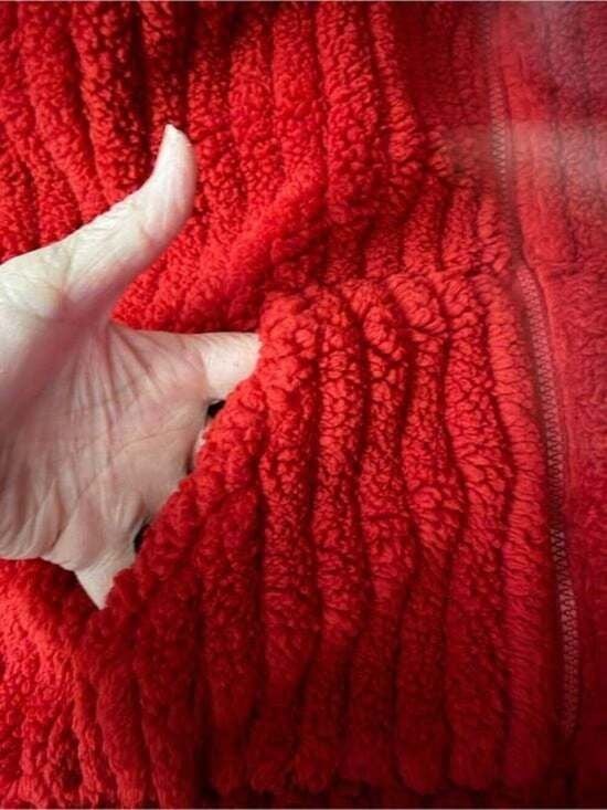 Red Plush Zip-Front Women's Sweater Vest XXL