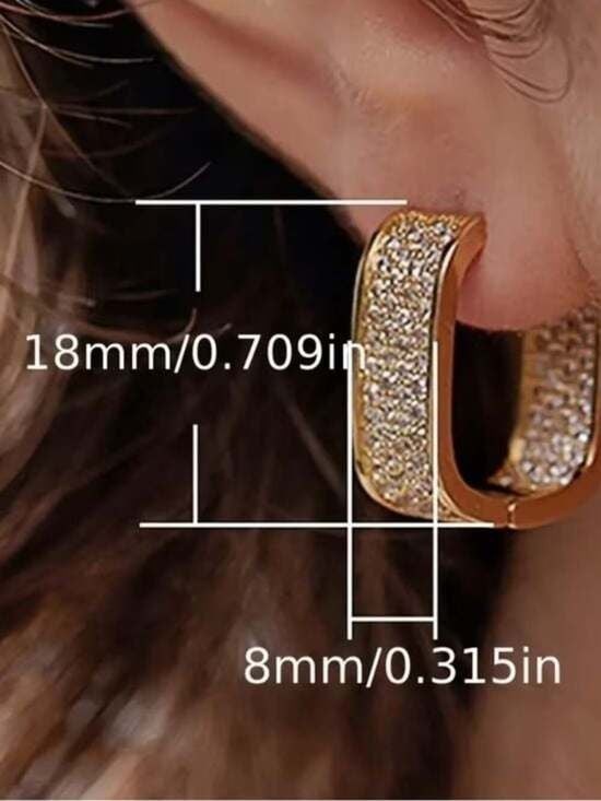 Classic Gold Pave Crystal Huggie Earrings