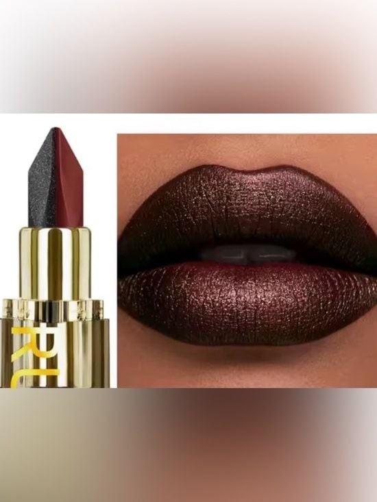 NIB 2 Tone Lipstick Matte Black Red
