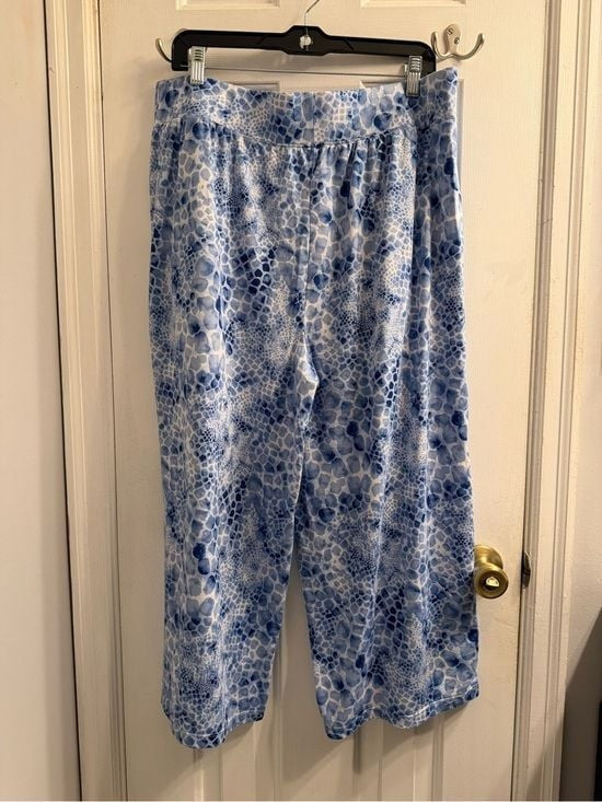 Comfort Code XL Blue & White Abstract Animal Print Lounge Pants w/ Pockets