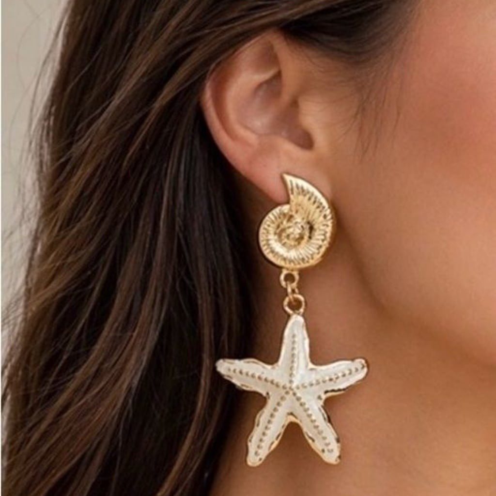Elegant Beach Starfish Drop Earrings - Coastal Women’s Jewelry