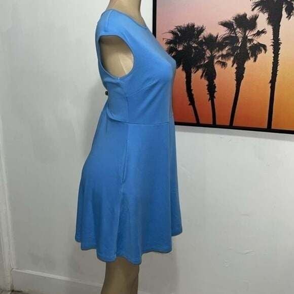 HOST PICK NEW YORK & CO Baby Blue Skater Dress Pockets Fit & Flare Medium