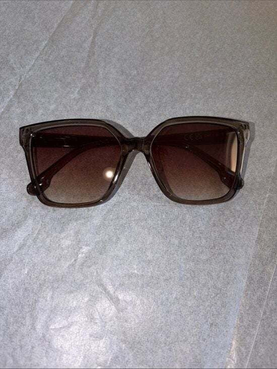 Unisex Brown Gradient Square Sunglasses for Men