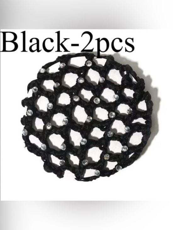 Black Crystal Bun Covers | Y2K Balletcore Rave Hair Accessories