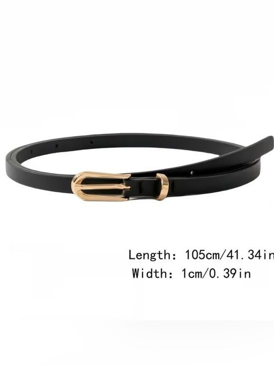 1 x Black Leather Belt with Gold Buckle