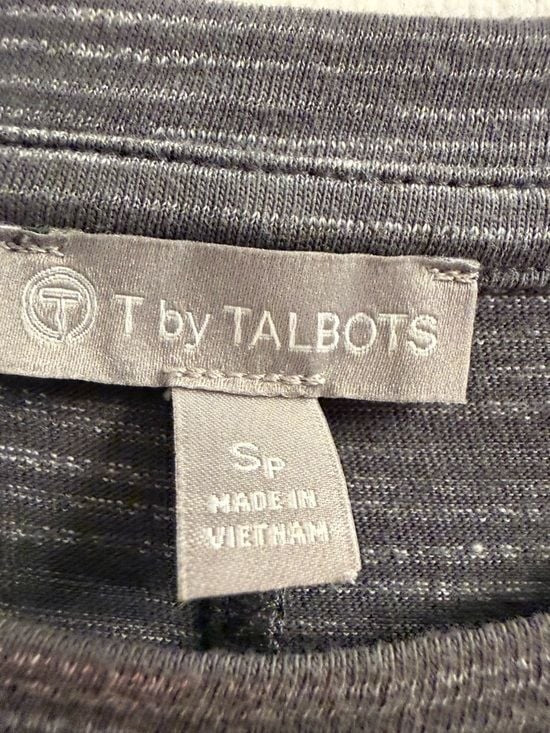 Talbots Charcoal Gray Short Sleeve Tie-Front Mini Dress
