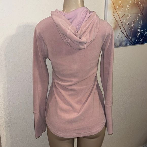 Calvin Klein Pink Fleece Logo Sleeve Zip Up Hoodie Small