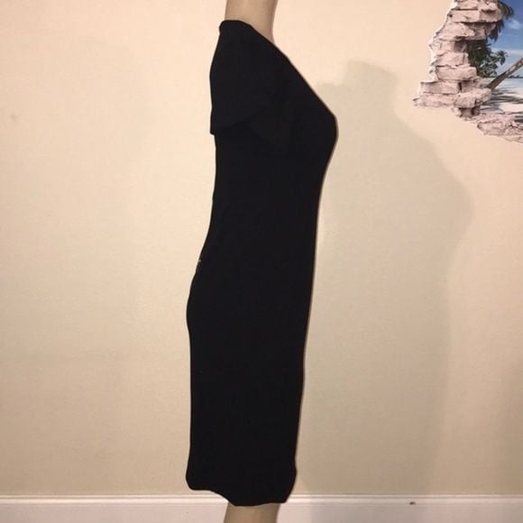 NWT Calvin Klein Classic Black Midi Tulip Sleeve Dress Sz 6
