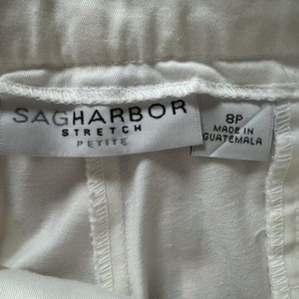 Sag Harbor Women's White Capris Size 8P Cropped Casual Pants