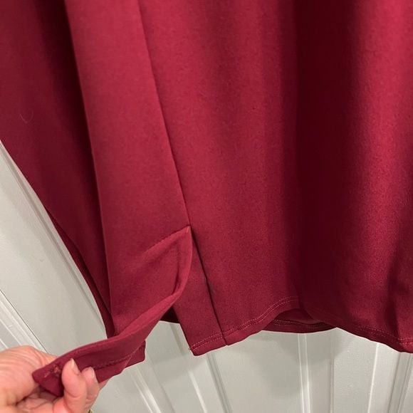 NWT Miusol Burgundy Red Side Rouched Dress Large