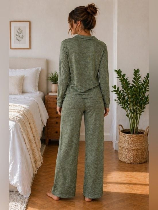 Soft Knit Lounge Set Women 2PC Outfit Relaxed Fit Cozy