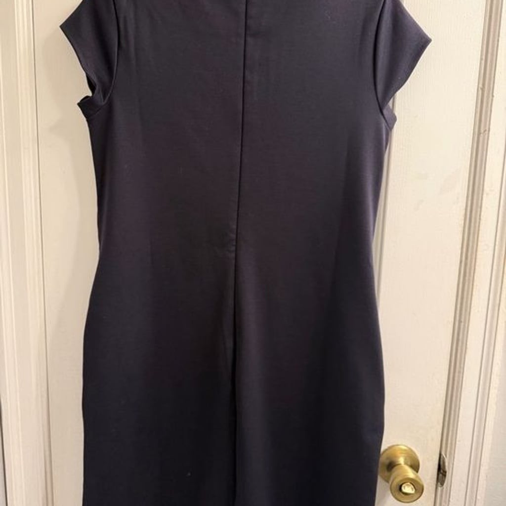 Lands' End Navy Cap-Sleeve Sheath Dress 2P