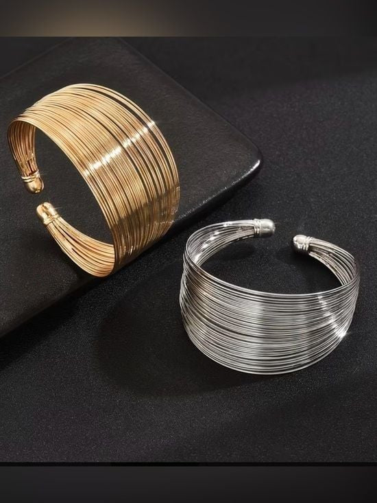 Gold Multi-Strand Open Cuff Bracelet by