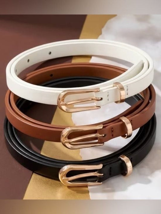 1 x Black Leather Belt with Gold Buckle