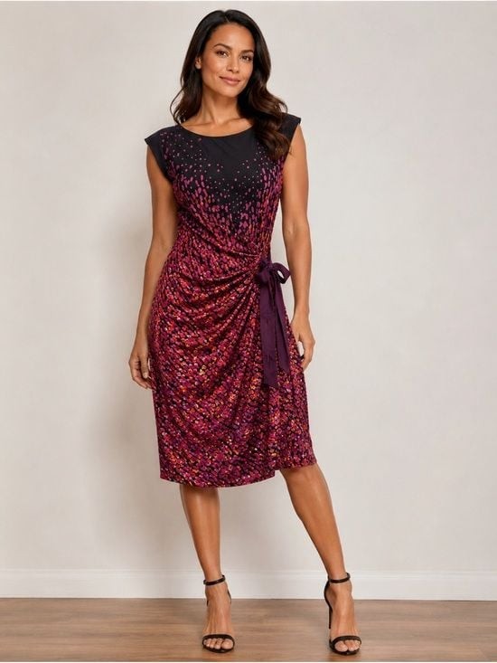 JUST TAYLOR #14 Printed Bow Dress 14