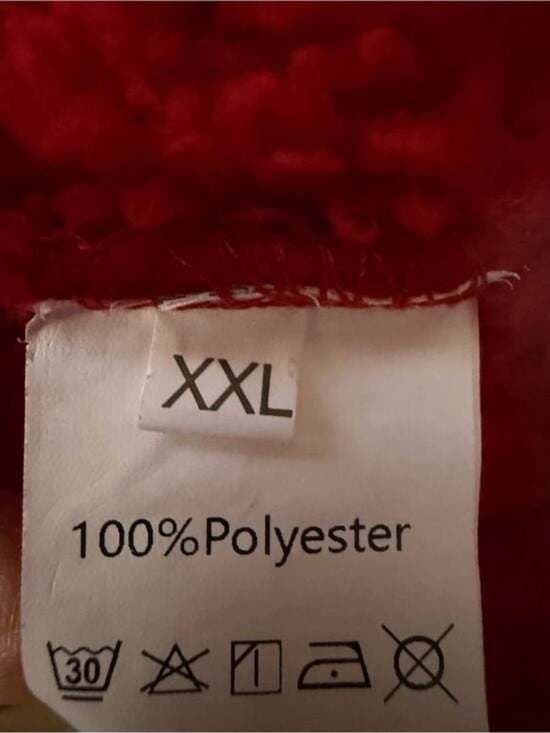 Red Plush Zip-Front Women's Sweater Vest XXL