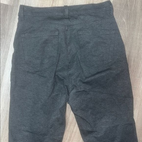 Gloria Vanderbilt Amanda Chevron Print Charcoal Grey Black Pants Jeans Sz 8