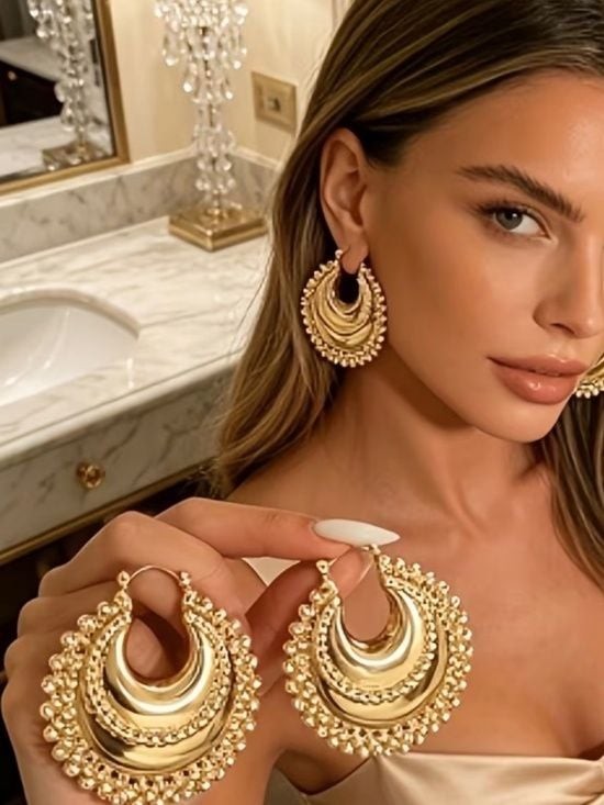 Luxe Gold Statement Hoops