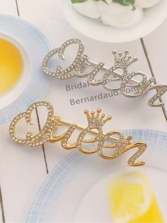 Luxury Brooch Pin - Queen Crystal Gold Tone