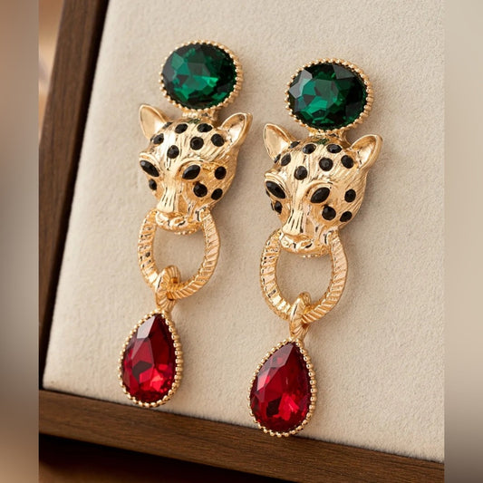 [JUST IN] CHIC Goddess Lioness Gold Egyptian Statement Earrings Drop Dangle