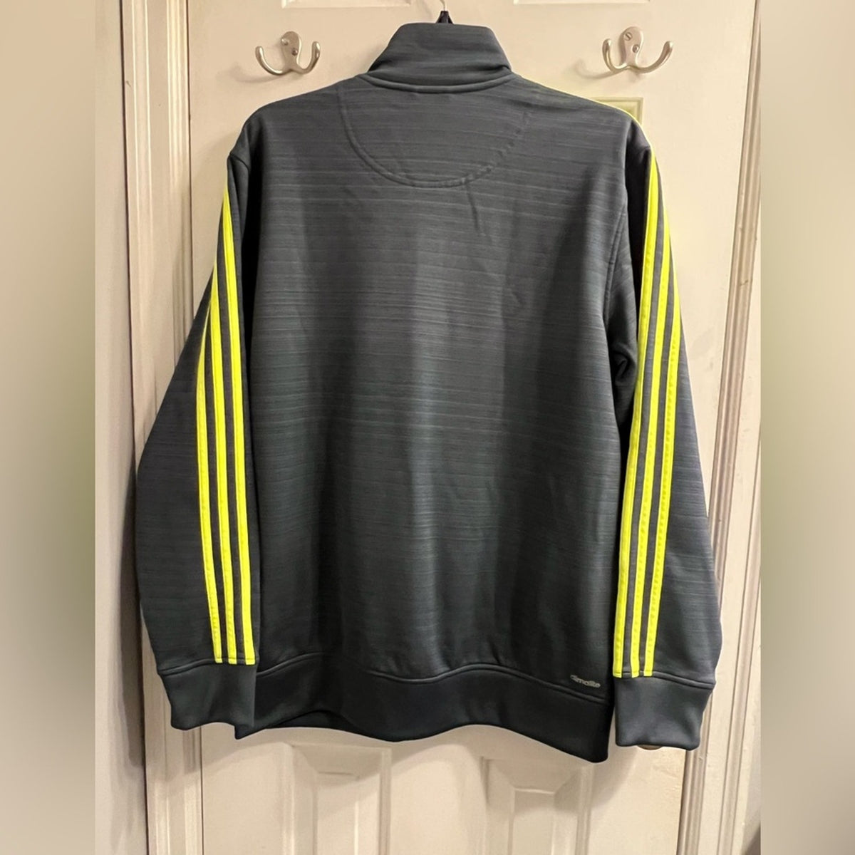 [JUST IN] ✨ Adidas Climalite Grey & Neon Yellow Full Zip Track Jacket Large