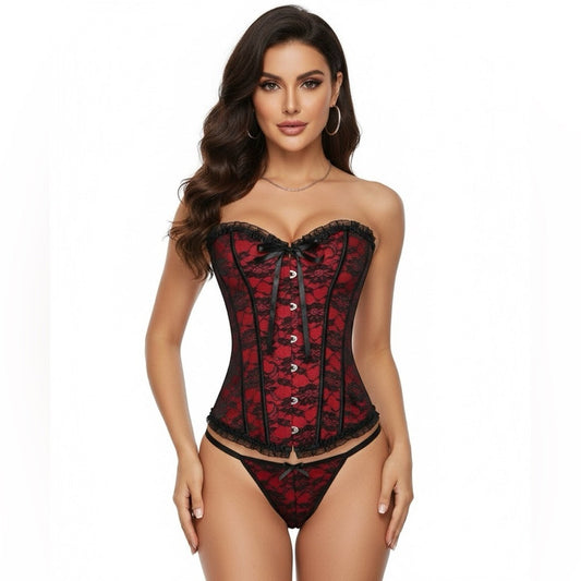 STUNNING Black Lace Corset Sz S