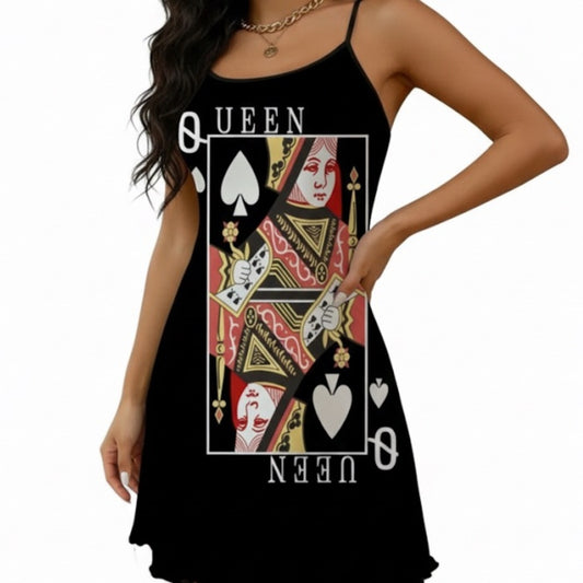 New! QUEEN Deck Card Summer Lounge Dress Sz L XL