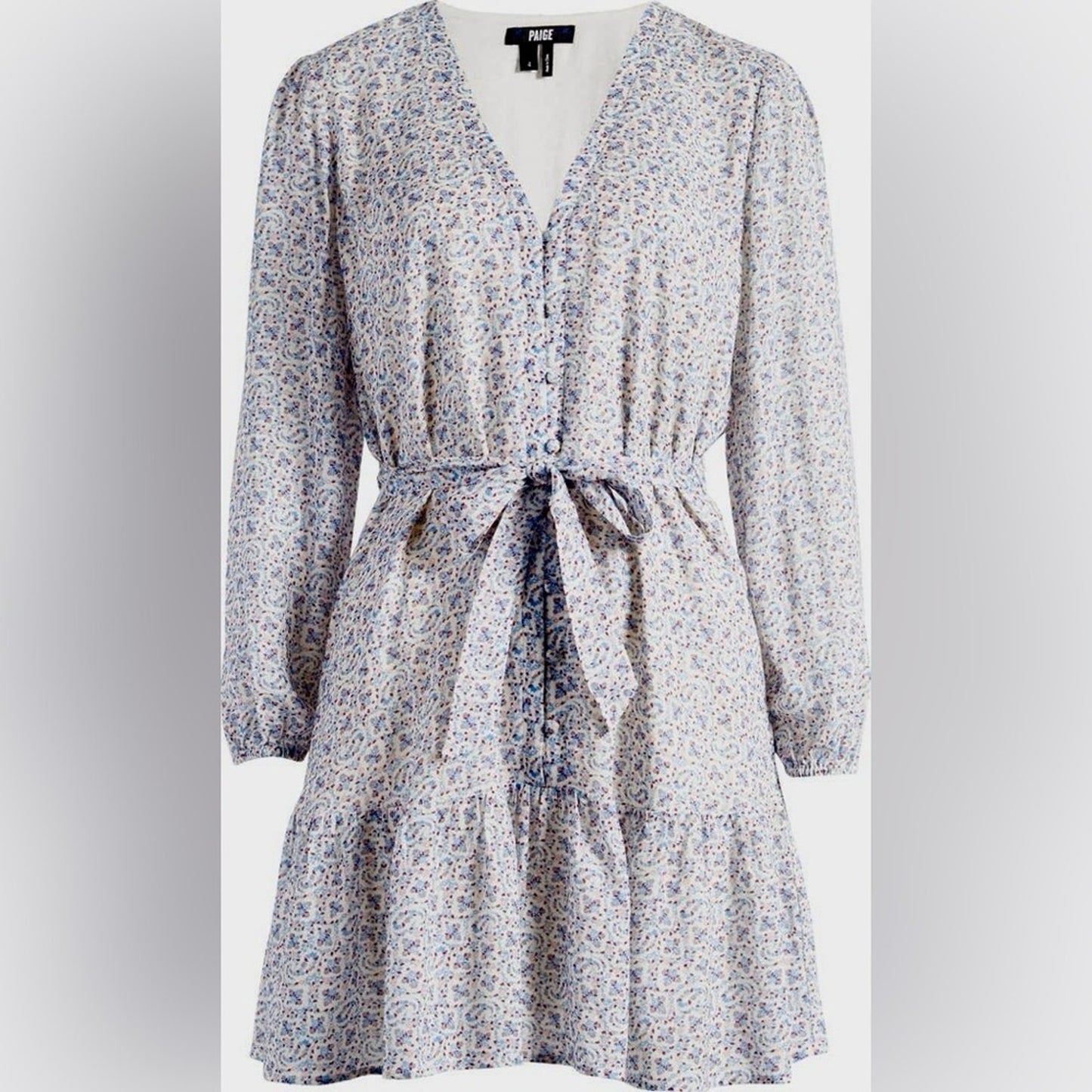 Last One NWT$107 PAIGE Floral Mini Dress in White Blue Sz 2