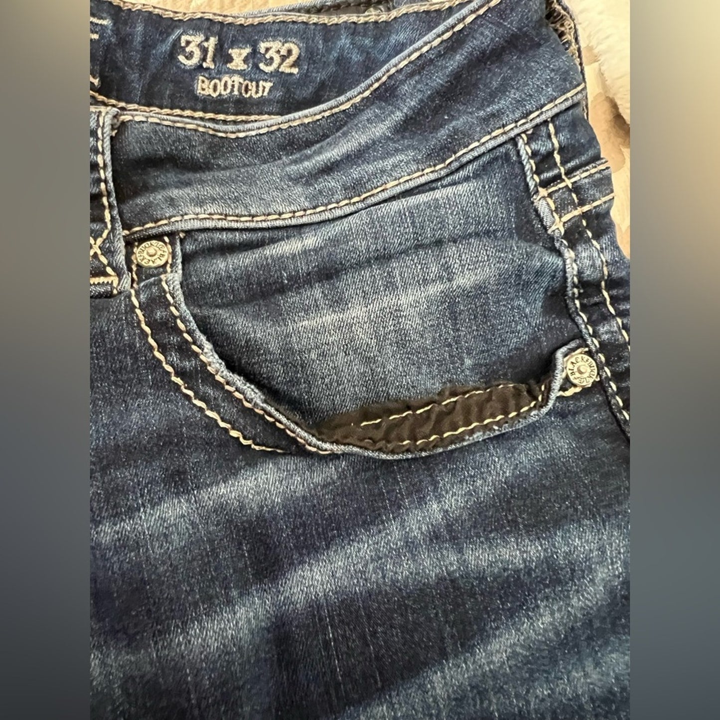 [JUST IN] Buckle Black Premium Bootcut Denim Jeans - Dark Wash - Size 31x32