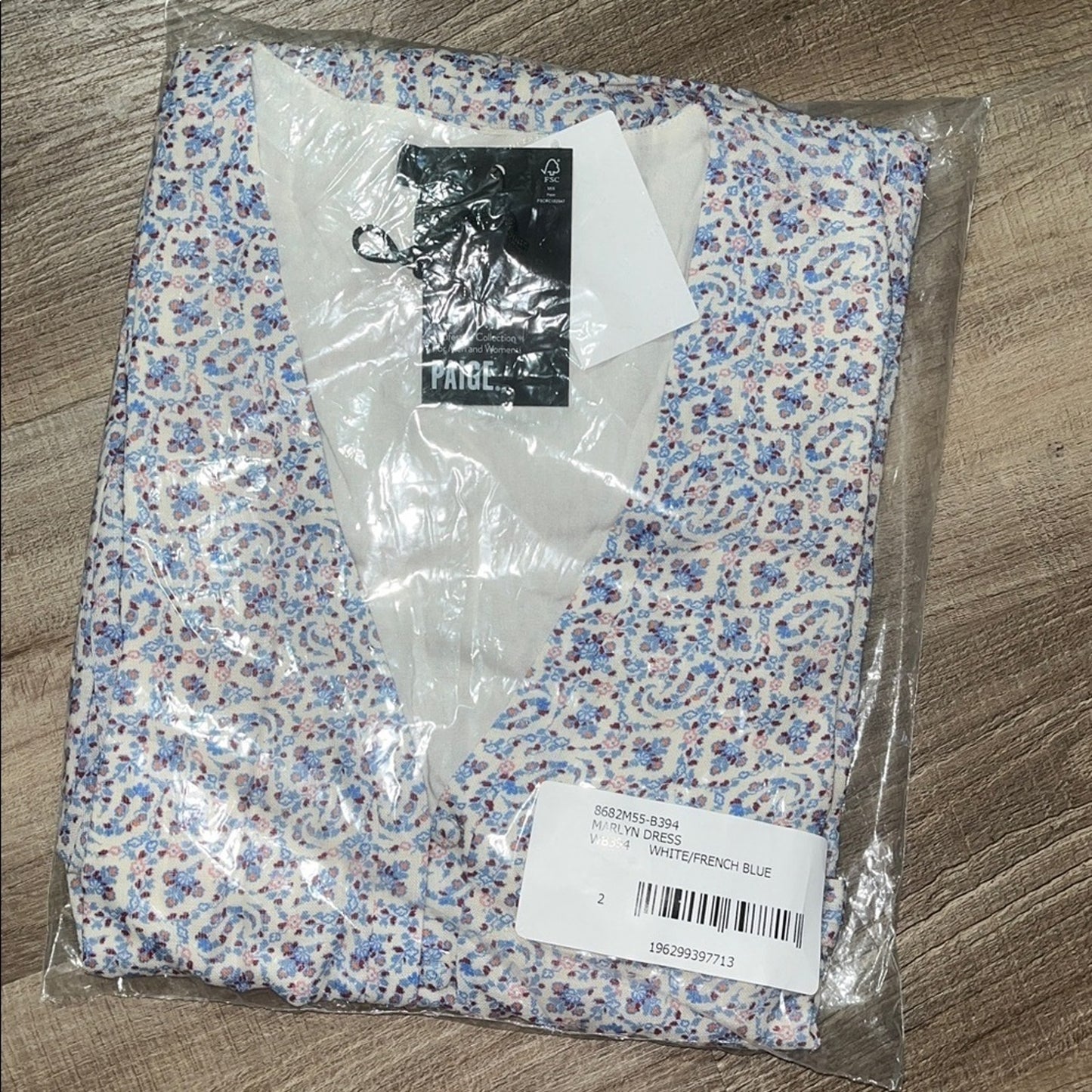 Last One NWT$107 PAIGE Floral Mini Dress in White Blue Sz 2