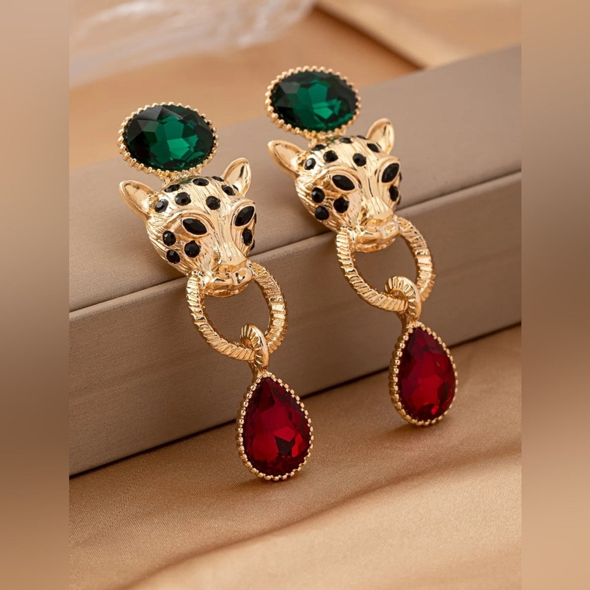 [JUST IN] CHIC Goddess Lioness Gold Egyptian Statement Earrings Drop Dangle