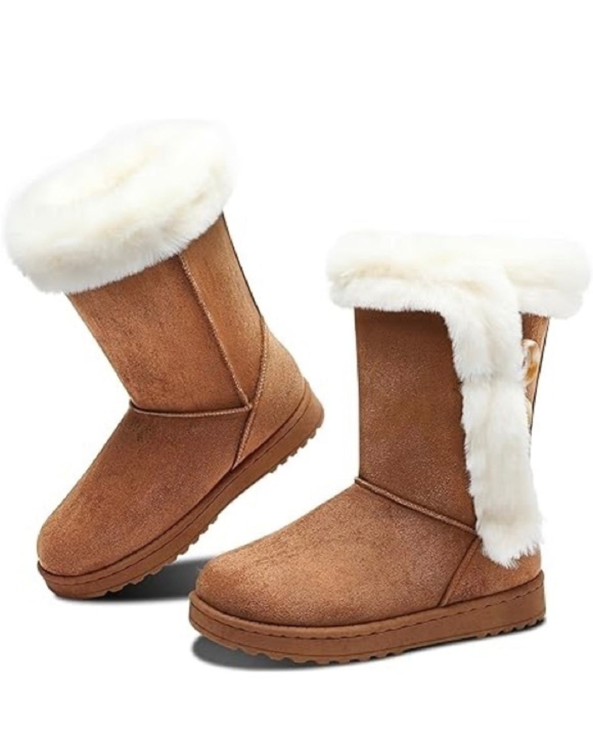 New! SO Fur Boots Tan Sz 6