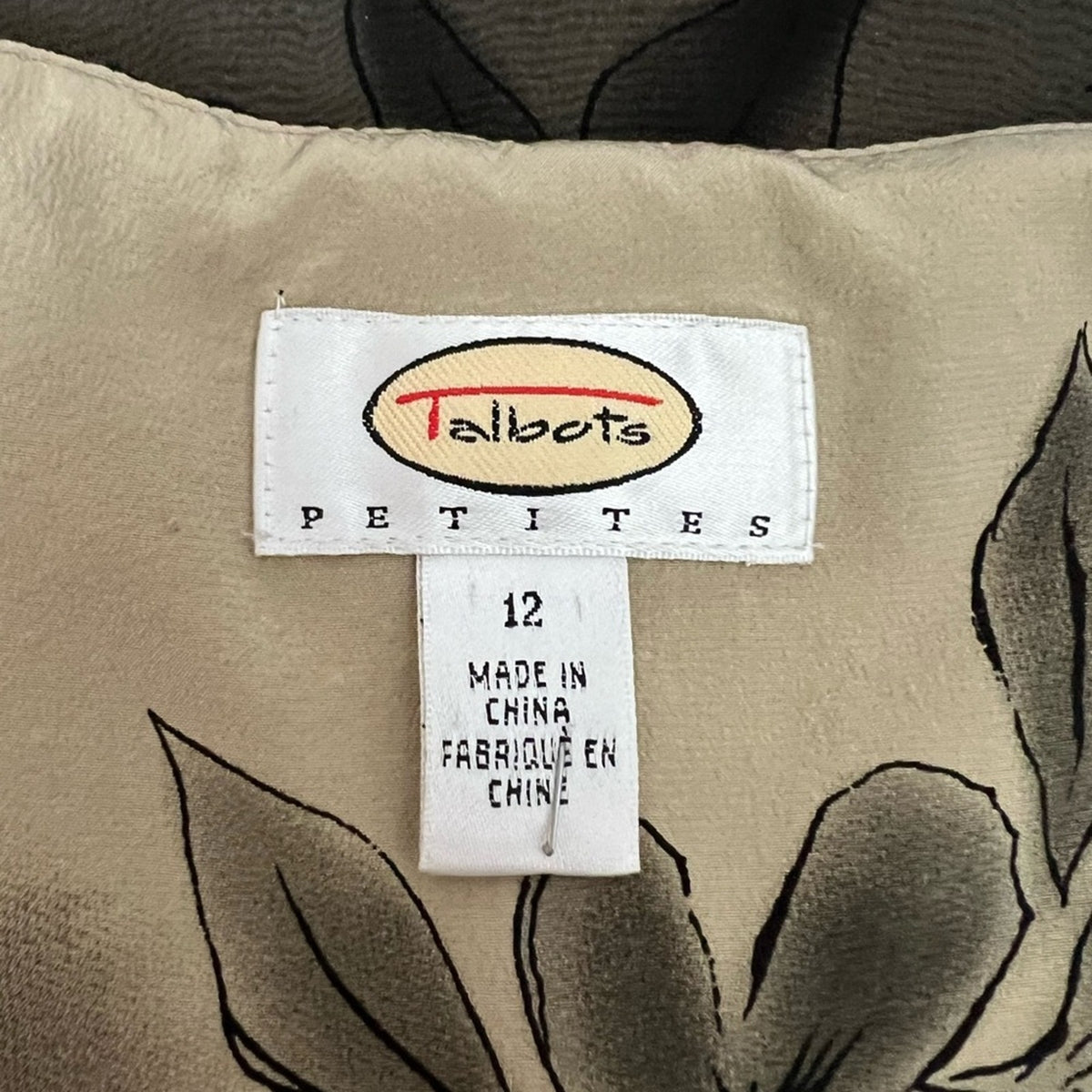Just In! Talbots Petites Elegant Black Sheer Floral Beaded Blouse - Size 12P