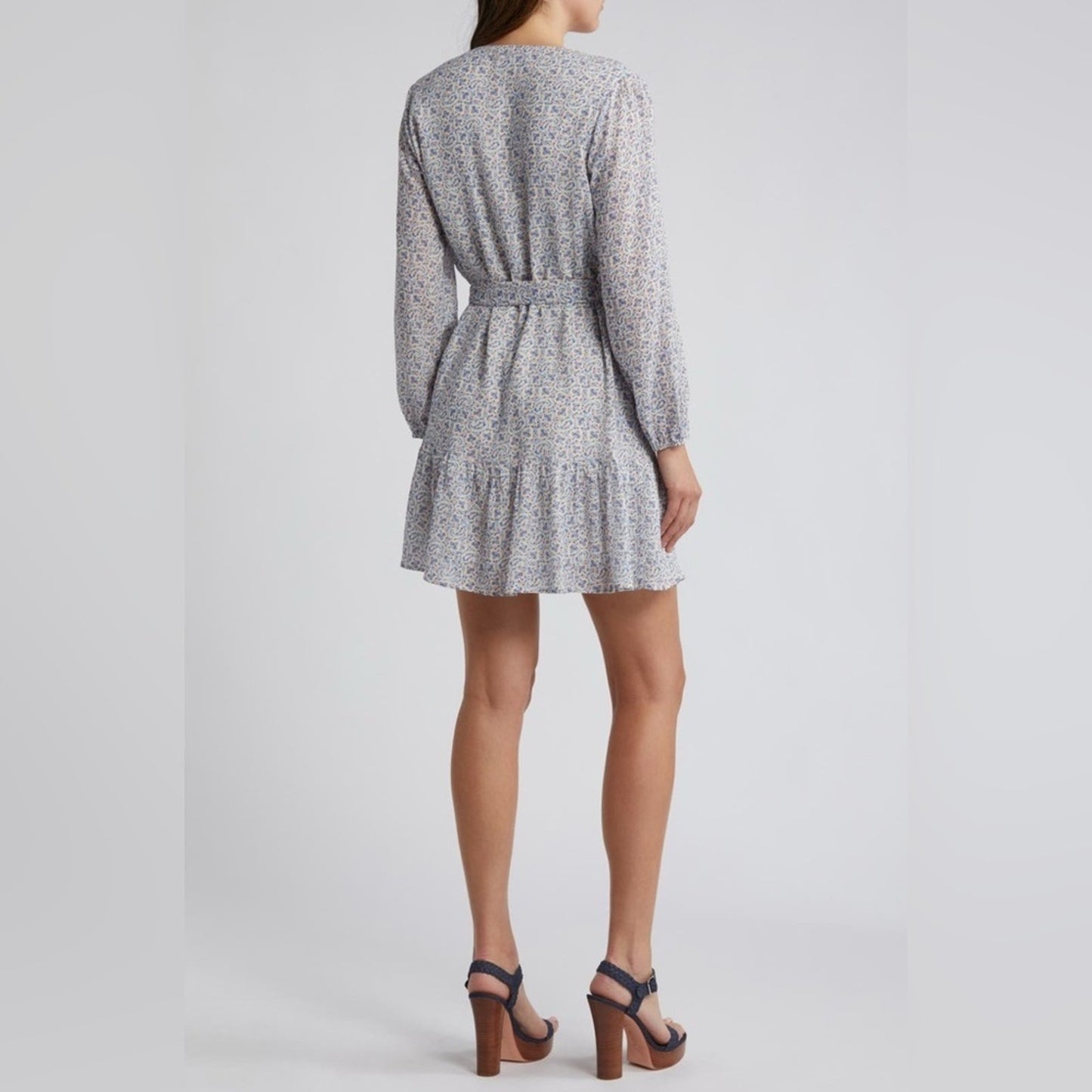 Last One NWT$107 PAIGE Floral Mini Dress in White Blue Sz 2