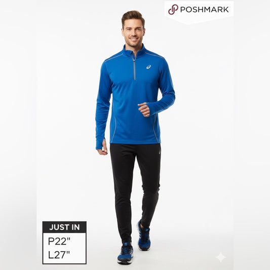 [JUST IN] ✨ ASICS 1/4 Zip Performance Pullover - Blue Large L