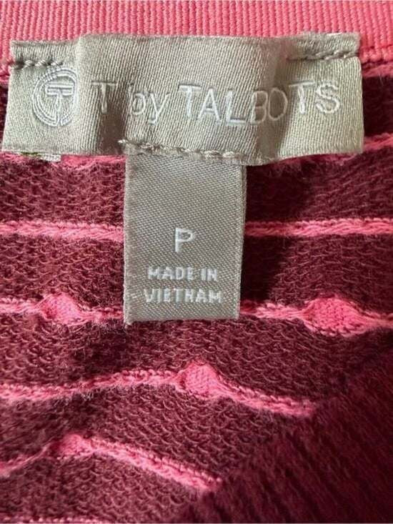 Talbots Women's Burgundy Dot-Textured Crewneck Sweater Small Petite