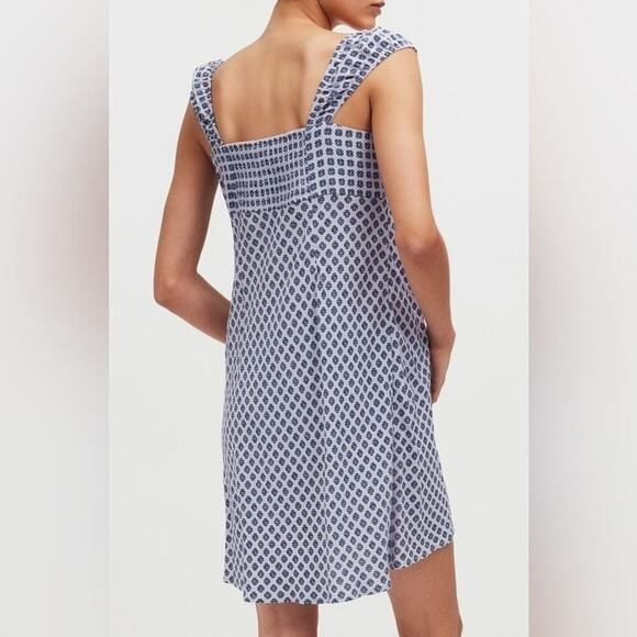 MADEWELL Navy and White Patterned Mini Dress Sz 6