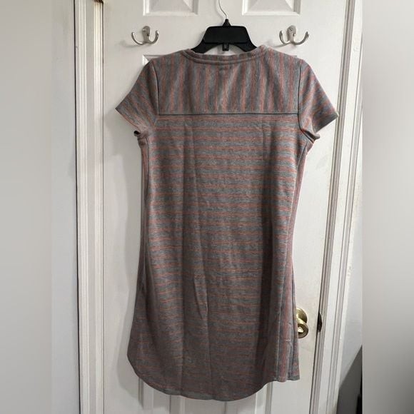 Cotton Casual Striped Mini Drea Sz M Grey Orange Stripes