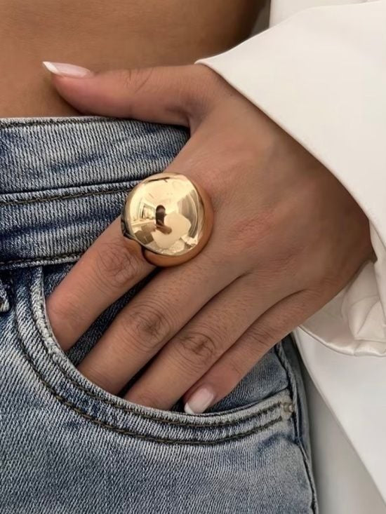 Gold-Plated Dome Statement Ring