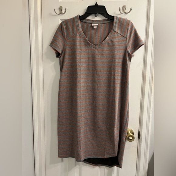 Cotton Casual Striped Mini Drea Sz M Grey Orange Stripes