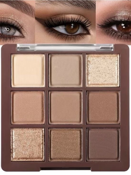 9-Color Neutral Eyeshadow Palette — Warm Nude Shades