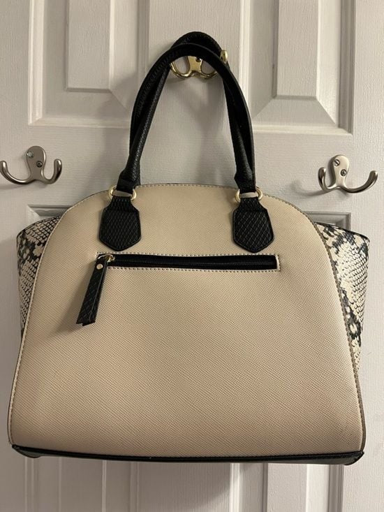 Apt. 9 Structured Two-Tone Dome Satchel Handbag - Black & Cream