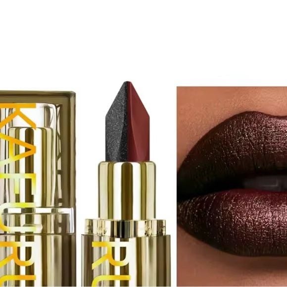 NIB 2 Tone Lipstick Matte Black Red