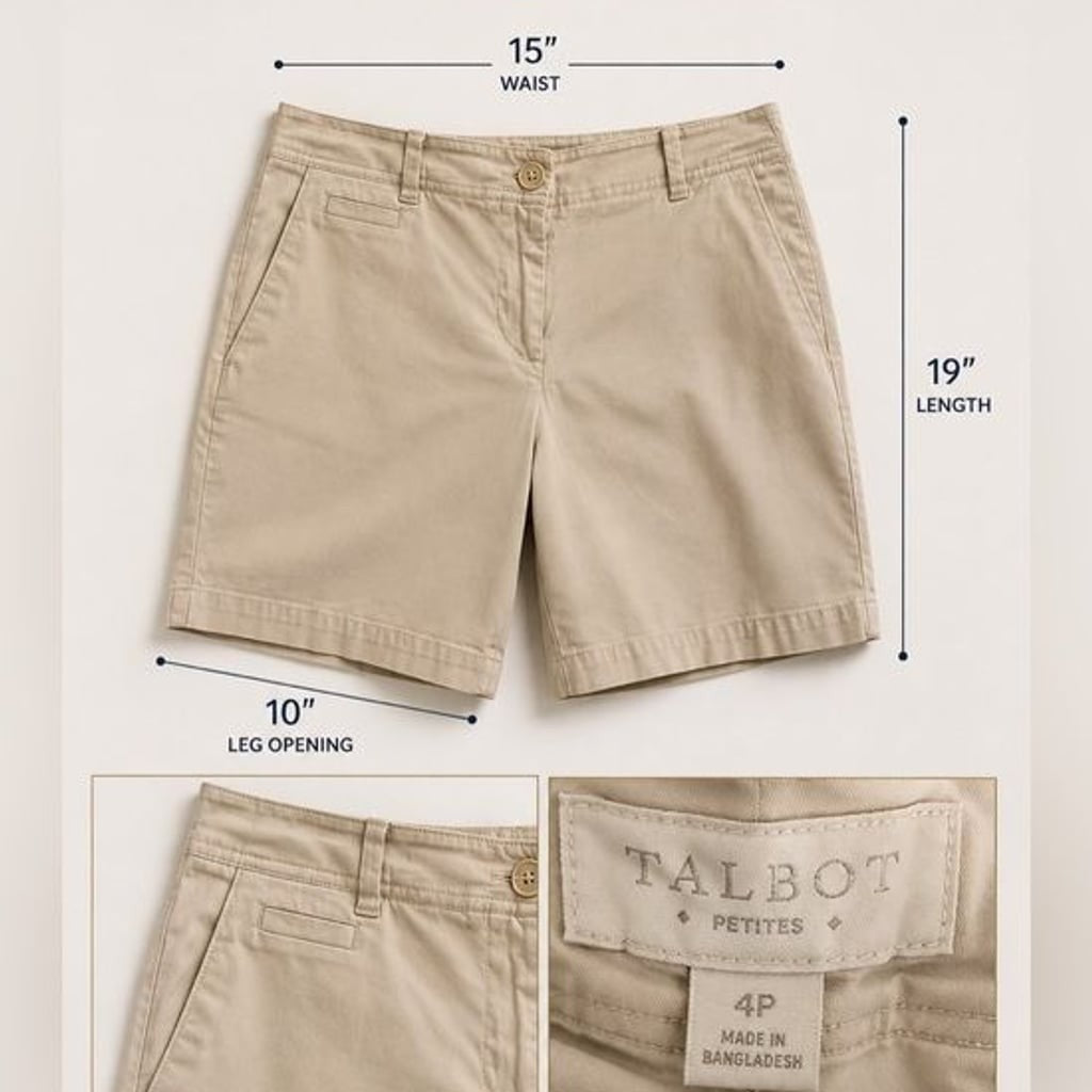 [JUST IN] Talbots Petites Khaki Bermuda Shorts Women’s Size 4P Classic Fit