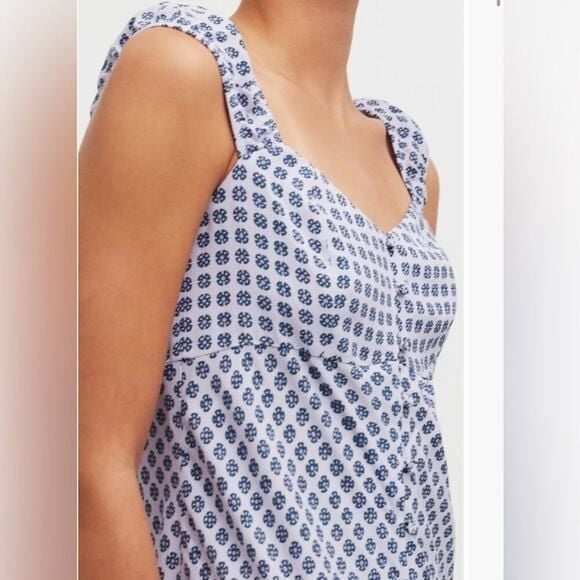 MADEWELL Navy and White Patterned Mini Dress Sz 6