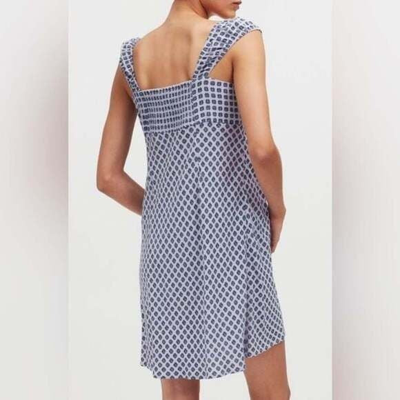 Last One! NWT MADEWELL Patterned Button Down Mini Dress Soft Blue Sz 6
